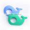 2016 new food grade silicone baby toys teether cute whale shape teether