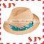 Solid Band Summer Cheap Straw promotional fedora hat