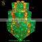 2016 3D new product 3 layer acrylic hanging empty lighted gift box led light for outdoor or indoor wedding decoration