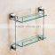 1202 bathroom accessory new A square Double glass shelf hotel use modern kitchen