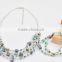 Newest Design Green Irregular Shell Multi-layer Necklace Crystal Bead Jewelry Set
