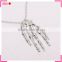 Custom logo necklaces Skeleton Hand pendant, imitate silver chain new model necklace