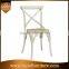antique stackable colorful cross back wood chair