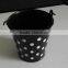 Factory Green Decorative Metal Bucket With Polka Dots in China