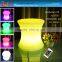 rechargeable illuminated round stool led /colorful lighted led furniture