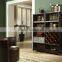 America Antique Wine Cabinet Wood Leather Cabinet With Wheels