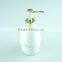 Ceramic bathroom vanity set 2 /lotion dispenser & tumbler, gold dispenser
