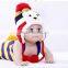 Crochet Baby Hat Stripe Pattern Cartoon Bear Design Thicken Kids Winter Caps