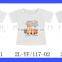 Little Girls White Cartoon Fox Print Short Sleeve T Shirt