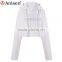 oem service custom 100% cotton fleece women short hoodies