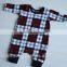 Winter factory wholesale long sleeve kids romper gingham boy romper