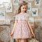 S60729B 2017 Printed Lace Neckline Children Floral Sleeveness Dress