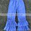 2015 china boyi kids denim pants wholesale girls triple ruffle pants