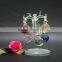 High Quality Faceted crystal apple tree with metal leaf Crafts