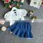 Baby Cothes Sets Summer Bamboo Shirt And Embroidery Denim skirt Clothing M7041802