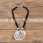 Fashion New Design Suede Layered Circle Pendant Wron Siver and Gold Necklaces