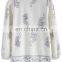 women slim girl long sleeve chiffon serene boho floral white top blouse