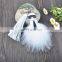 Double Faced Car Keychain Fox Fur Ball Bag Pendant
