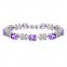 Guangzhou Kashiman jewelry Purple crystal platinum bracelet manufacturer direct copper - plated rhodium