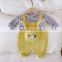 0-2-year-old baby elephant suit boys and girls striped top strap Jumpsuit