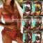 2019 New Style Fashion Hot Ladies Bikini Set Tops Cut Out Padded Bow Dot Women Swimsuit Low Waist Plus Size