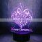 Merry Christmas Gift Snow Ribbon 3D Creative LED Lamp 7 Color Changing Kids Table Desk Night Light