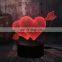 LOVE Romantic 3D Arrow Through the Heart LED Night Light Desk Lamp Wedding Bedroom Decor Lovers & Couple & Sweetheart Best Gift