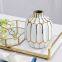 Nordic Ins Style Gild Large White Gold Chinese Jingdezhen Ceramic Flower Vase For Hotel Decor