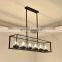 Modern Black Metal Iron Frame Rectangle Hanging Large Lantern Chandelier Pendant Lighting