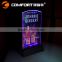 Rechargeable clear illuminated led table tent