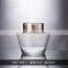 European Living Room Decoration Golden Frame Cylinder Crystal Clear Glass Jar Vase