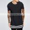 New Style Dtg Printer Longline Hipster Men Stripes T Shirt Long Line T-Shirt Homme With Striped Hem