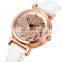 Newest Skmei 1766 Flower Dial Ladies Wristwatch Bracelet Leather Quartz Women Dress Watches