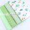 Green Cartoon Cactus Fabric Grid Dot Solid Color Fabric Wholesale Baby Bedding Fabric