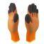 Thicked Polyester Knitted Foamed Latex Palm and Fingers Double Coated Safety Work Gloves