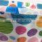 Colorful round dot design easy clean pvc coated cotton shopping bag