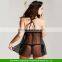 Sexy Woman bra bedroom lingerie underwear Lace WhiteBlack Mini Dress + G-String