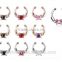 Metal Alloy Septum Clicker CZ Daith Nose Ring Body Piercing Hanger Clip On Fashion Jewelry O 22