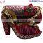 CSB1223 Chowleedee fasion latest fashion woman italy style high heel sandal shoes with matching bag