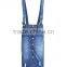 girls fashion women elastic straps skinny ripped front button denim jeans suspender skirt