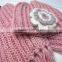 Beautiful women's winter knit pink flower hat and scarf sets