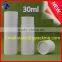 childproof cap for 30ml white glass e liquid bottle with white cap and white paper