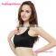 Black gym wear fabric strappy sports bra for women                        
                                                                                Supplier's Choice