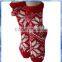 red and white snowflake knitted adult anti slip sock for women