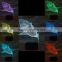 3D Optical Night Light Shark 7 RGB Light Colors 10 LEDs AA Battery or DC 5V Mixed Lot