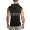 manufacturer of china 100% cotton zipper pocket sleeveless men's hoodie