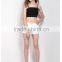 Plain dye custom black sun-top lace crop top for ladies