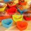 Wholesale colorful heart shape 100% food grade silicone mini cake mould