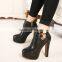 2016 Wholesale Women Ankle Boots Comfortable Chunky Heel Boots PM3168