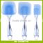 3-Pieces Square Nonstick Heat Resistant Blue Scraper Set Silicone Spatulas, Silicone Heads and Crystal-like Plastic Handles